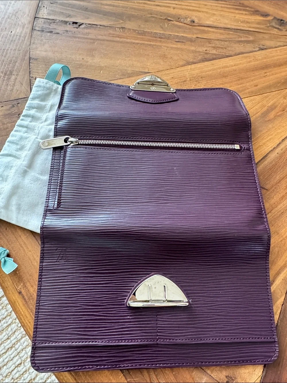 Louis Vuitton Deep Plum Epi Leather Clasp Wallet